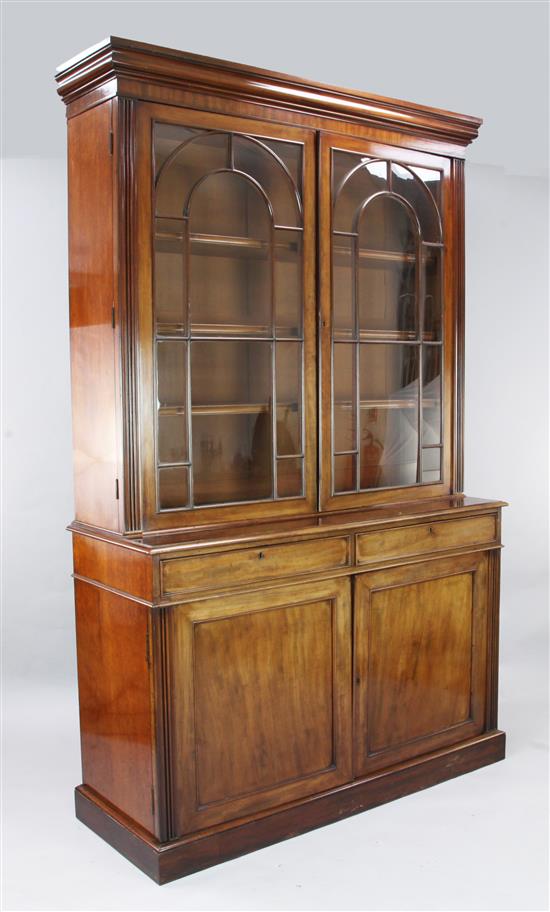 A Victorian mahogany bookcase, W.4ft 8in. D.1ft 9in. H.7ft 8in.